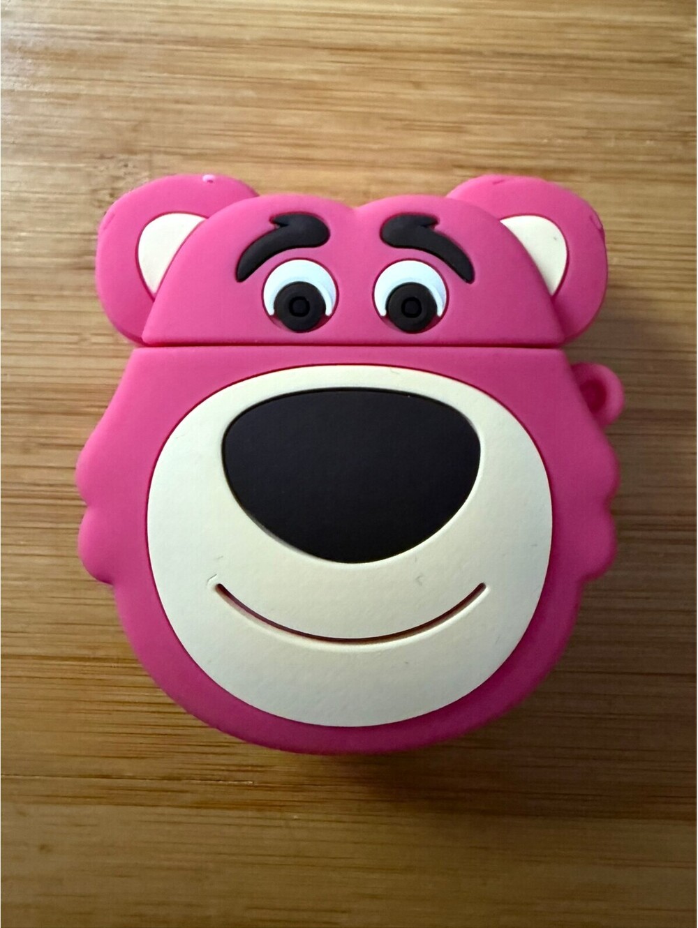 Lotso Bear Face Silicone Disney Keychain Airpods gen 1 -2 case or bag charm